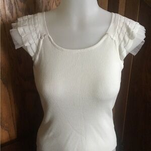 Miss Me Ruffled Ribbed Sleeve Top